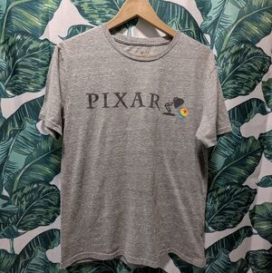 Disney Pixar Heather Gray Logo Short Sleeve Tee